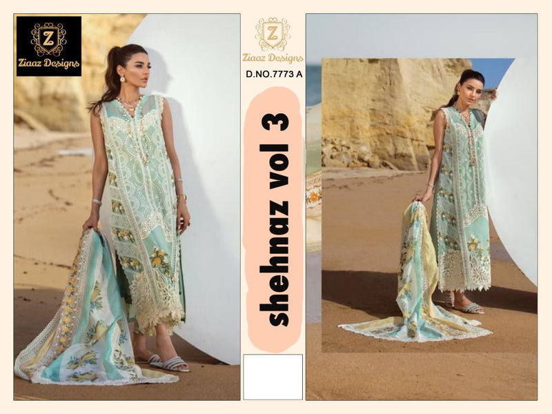 Ziaaz Designs Shehnaz Vol 3 Cotton Embroidered Pakistani Style Festive Wear Salwar Kameez