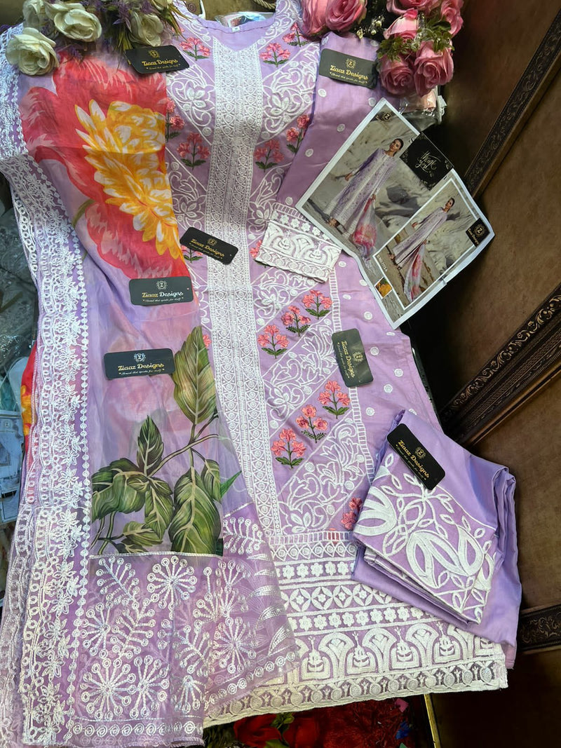 Ziaaz Designs Shehnaz Vol 3 Cotton Embroidered Pakistani Style Party Wear Salwar Suits