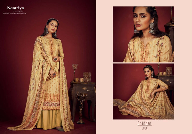 Kesariya Shiddat Cambric Cotton Festive Wear Salwar Suits With Digital Print