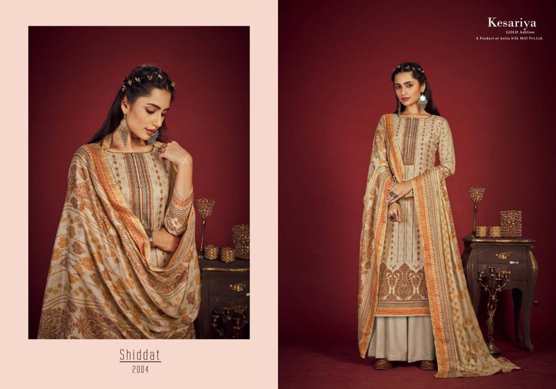 Kesariya Shiddat Cambric Cotton Festive Wear Salwar Suits With Digital Print