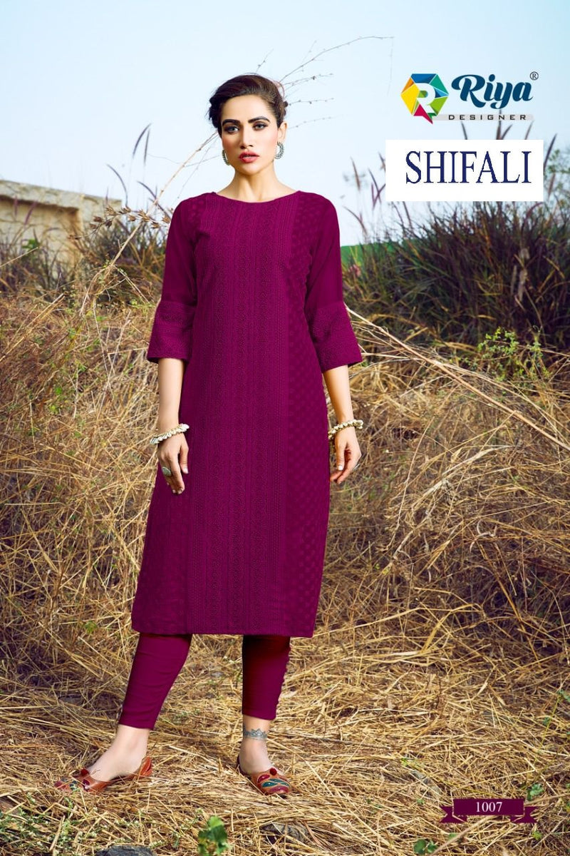 Riya Designer Shifali Pure Georgette Fancy Casual Wear Kurtis