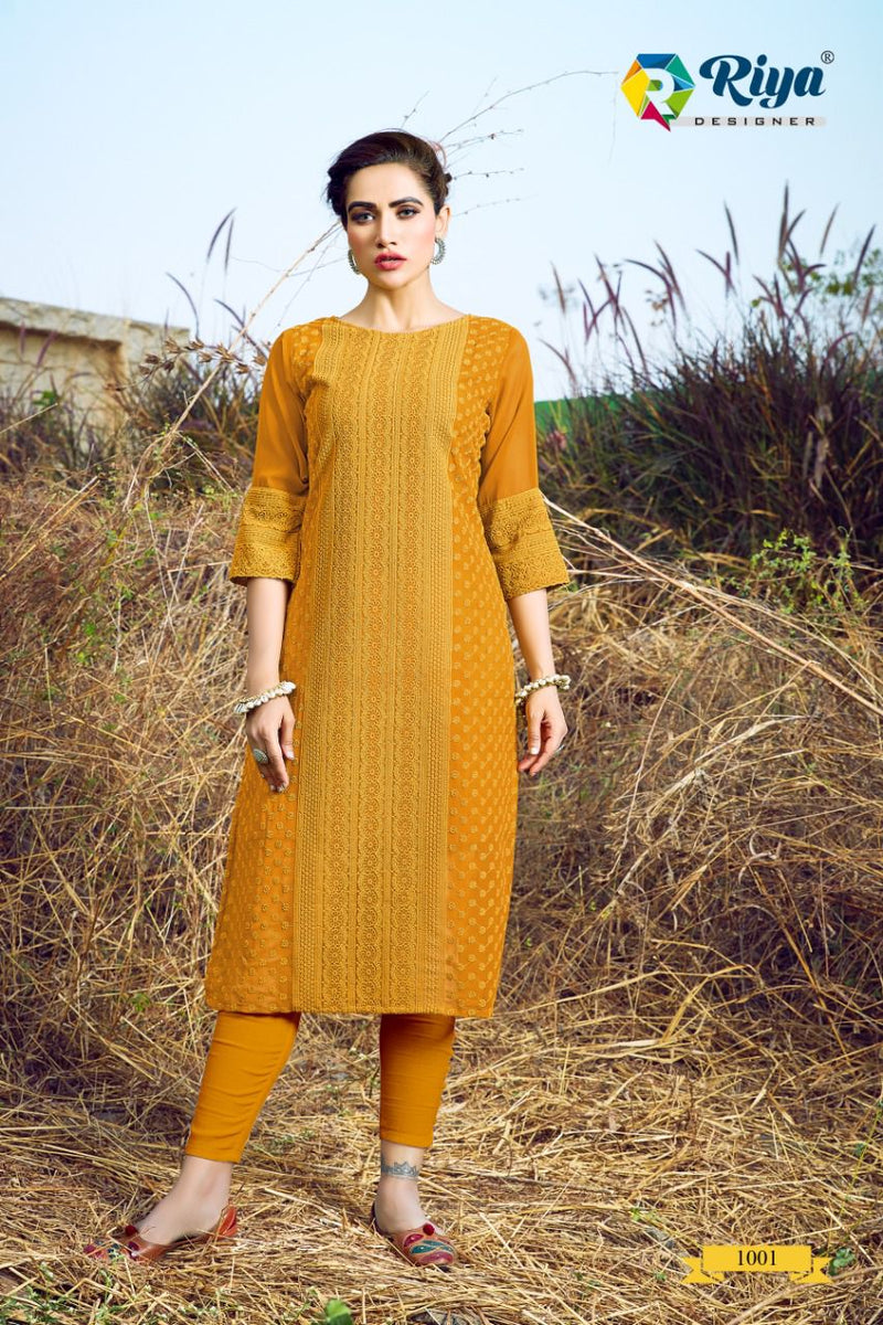 Riya Designer Shifali Pure Georgette Fancy Casual Wear Kurtis