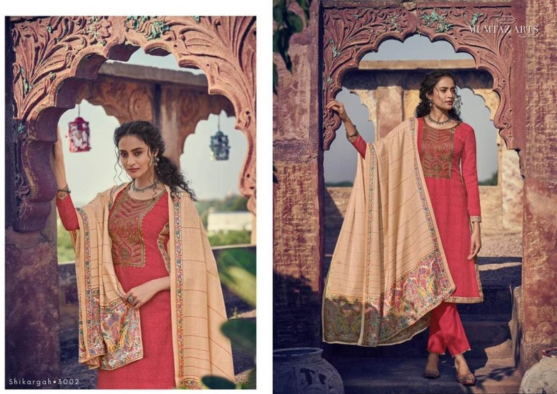 Mumtaz Arts Shikargah Jam Satin Wedding Wear Salwar Suits With Digital Print & Kashmiri  Embroidery Work