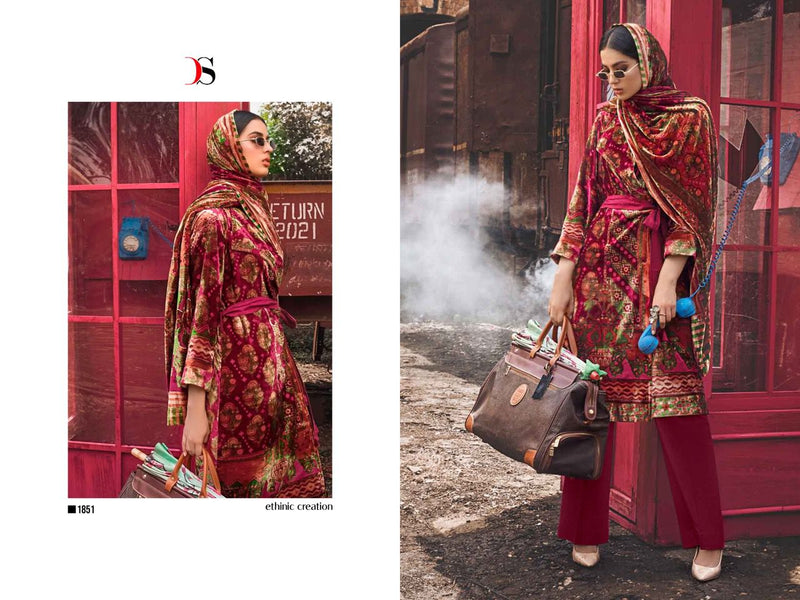 Deepsy Suit Shine Of Winter Velvet With Beautiful Embroidery Work Stylish Designer Pakistani Salwar Suit