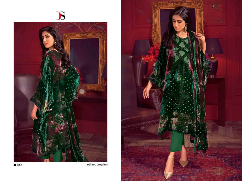 Deepsy Suit Shine Of Winter Velvet With Beautiful Embroidery Work Stylish Designer Pakistani Salwar Suit