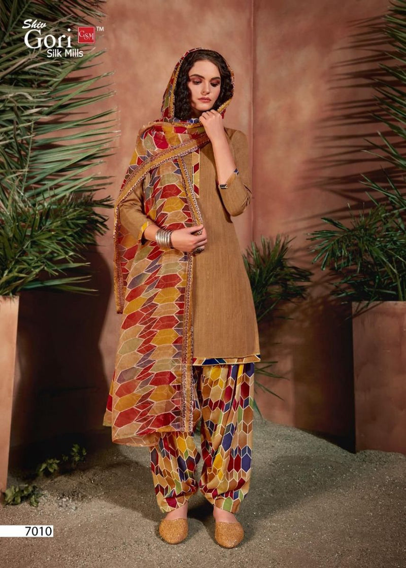 SHIV GORI SILK MILLS EKTA VOL 7 COTTON PATIYALA STYLE DRESS MATERIAL SALWAR SUIT