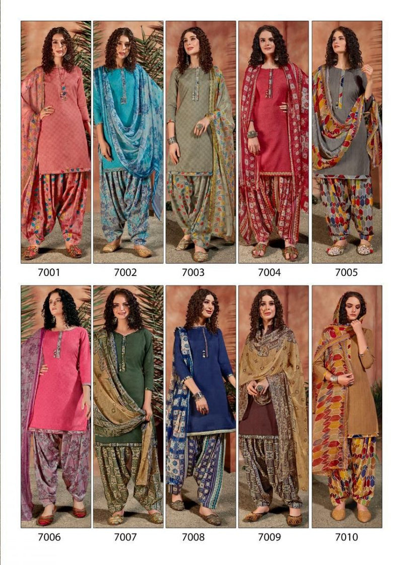 SHIV GORI SILK MILLS EKTA VOL 7 COTTON PATIYALA STYLE DRESS MATERIAL SALWAR SUIT