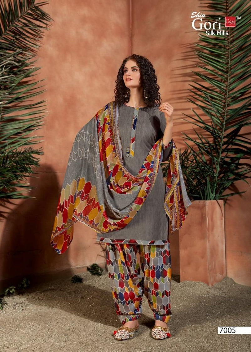 SHIV GORI SILK MILLS EKTA VOL 7 COTTON PATIYALA STYLE DRESS MATERIAL SALWAR SUIT