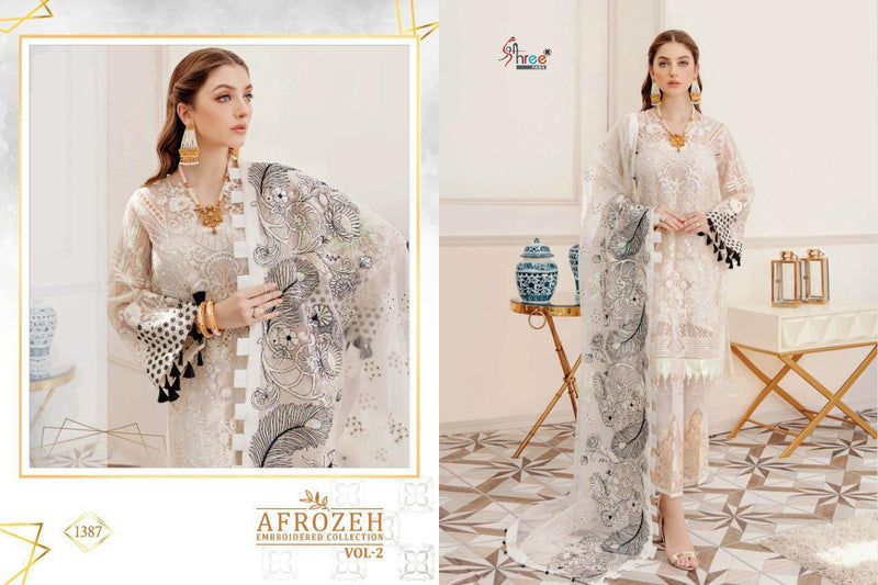 Shree Fabs Afrozeh 1387 Hit Designer Georgette Embroidery Work Salwar Kameez
