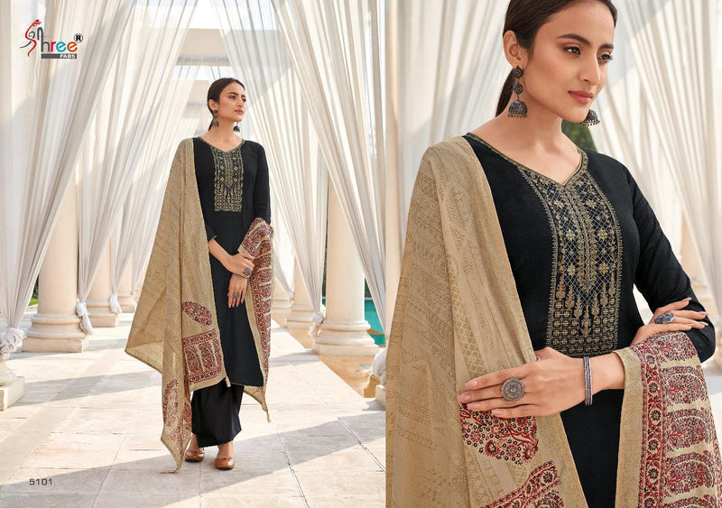 Shree Fab Monark Pure Cotton Print Self Embroiderd Work Designer Salwar Suits