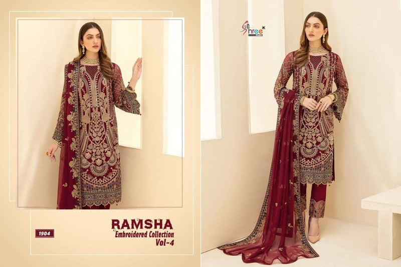 Shree Fasb Ramsha Embroidered  Vol 4 Fox Georgette Salwar Kameez  Suits