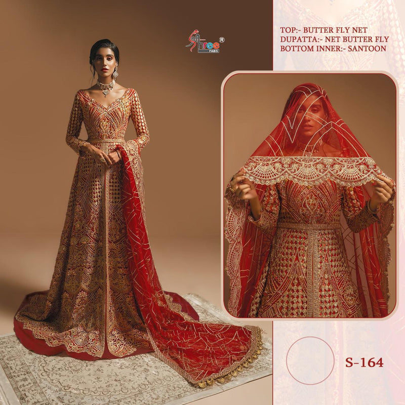 Shree Fab S 164 Net With Heavy Embroidery Stylish Designer Wedding Wear Salwar Suit