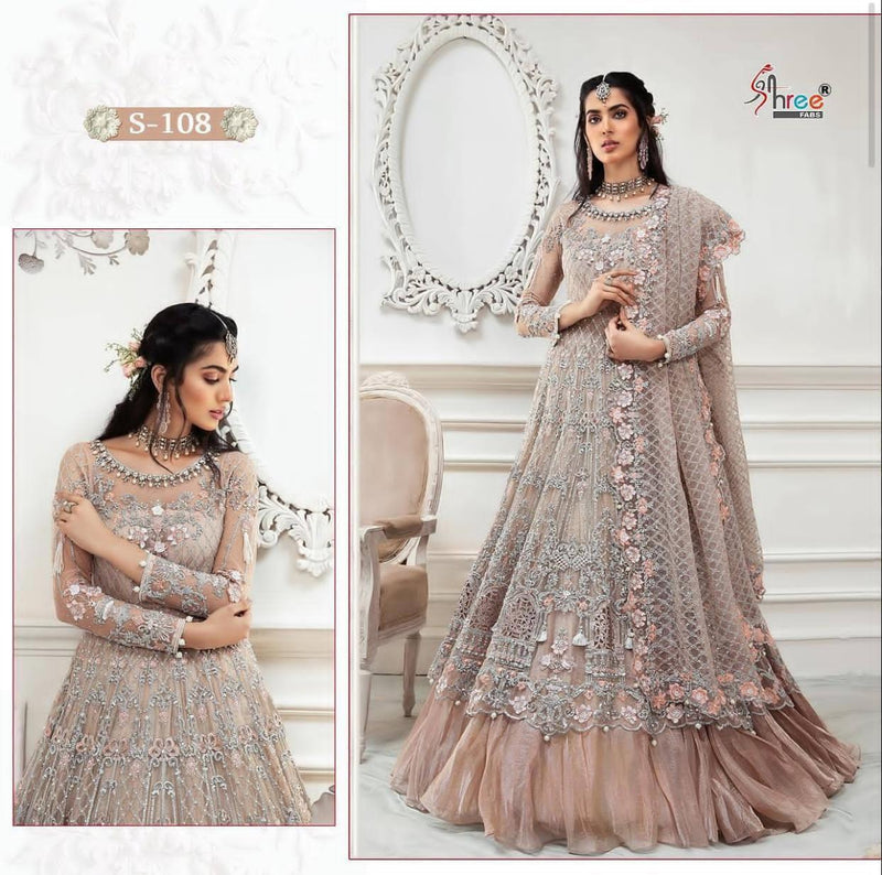 Shree Fab S 108 Net With Heavy Embroidery Stylish Designer Party Wear Salwar Suit