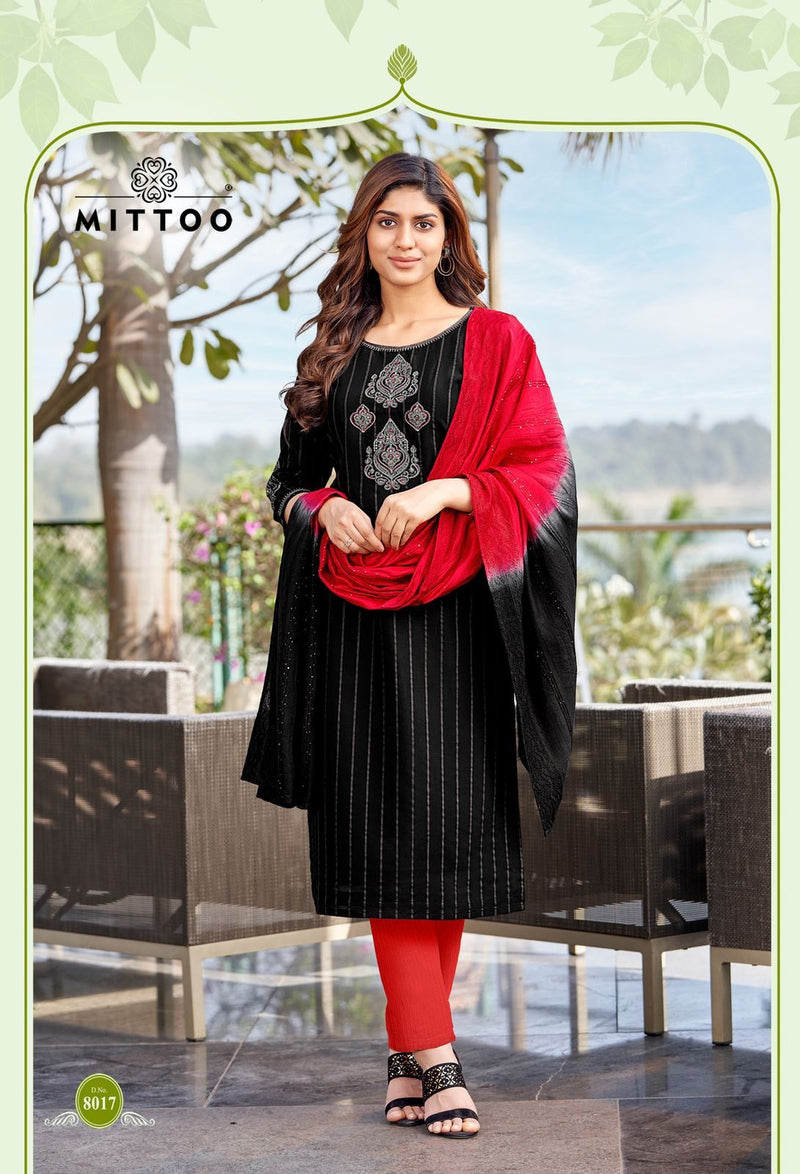 Mittoo Shrinagar Vol 5 Viscose Designer Kurtis With Bottom & Dupatta