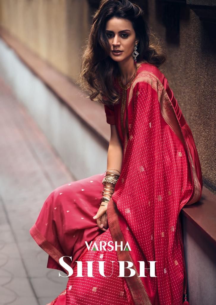 Varsha Shubh Muslin With Embroidery work Stylish Designer Attractive Look Fancy Salwar Kameez