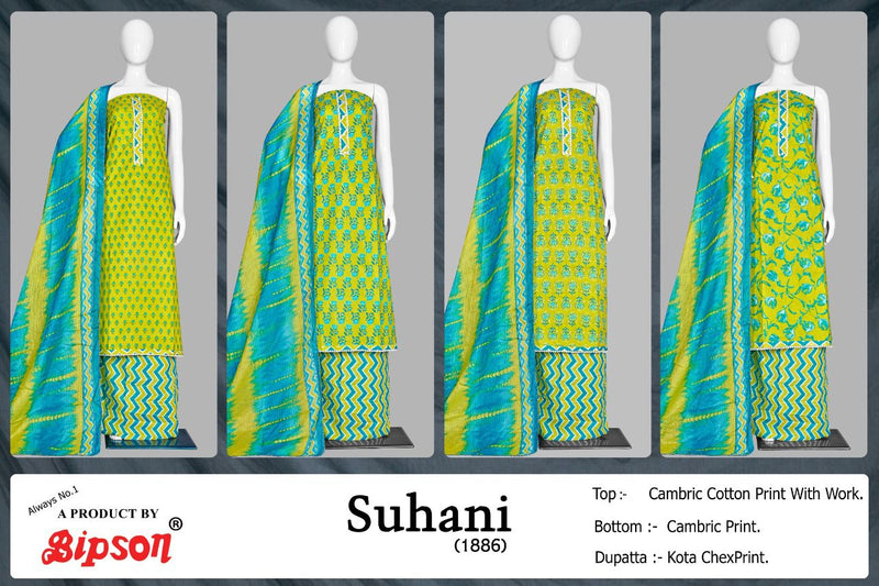 Bipson Fashion Shuhani 1886 Cambric Cotton With Printed stylish Designer Party Wear Salwar Suit