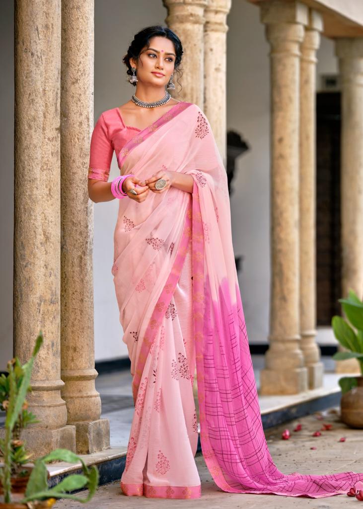 Kashvi Creation Simaya Chiffon Beautiful Print Stylish Party Wear Sarees