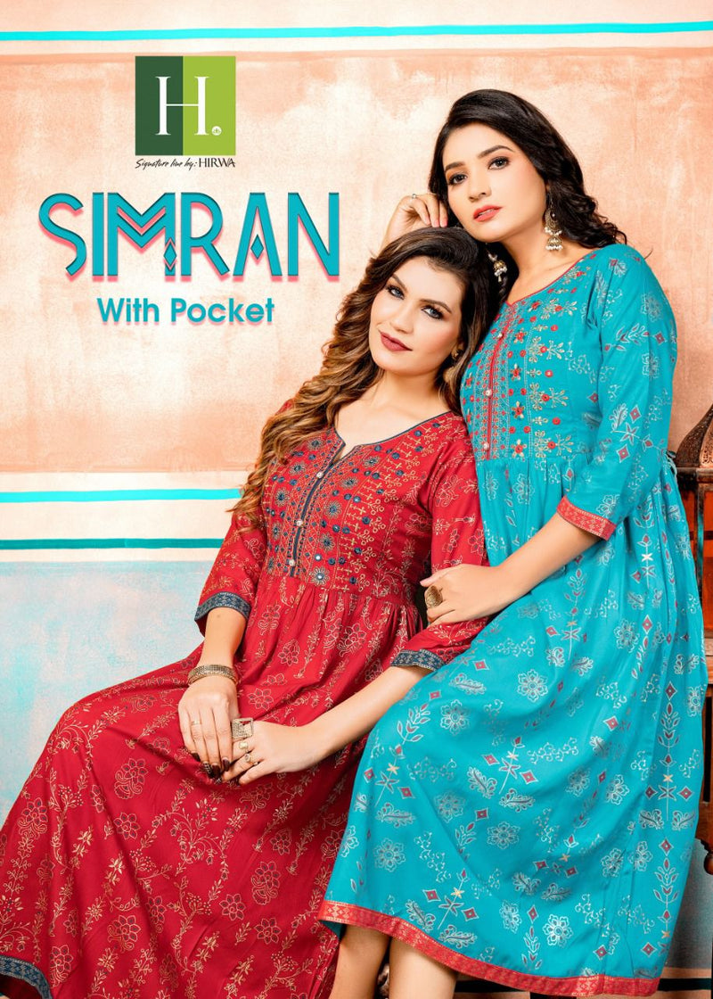 Hirwa Simran Heavy Rayon Printed Fancy Designer Kurti