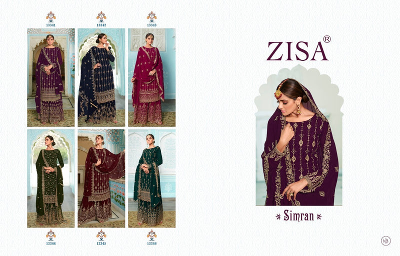 Zisa Simran Georgette With Heavy Embroidery Pakistani Style  Designer Wedding Wear Salwar Suits