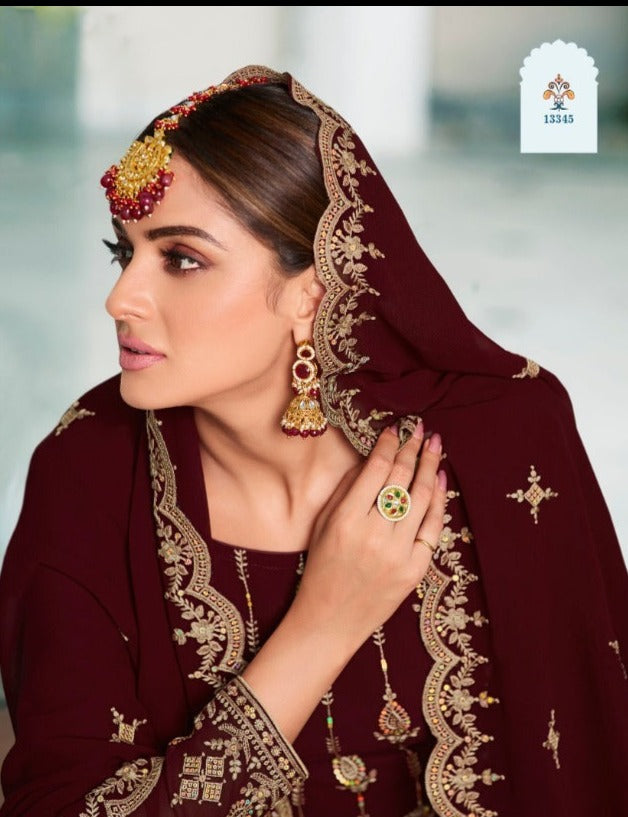 Zisa Simran Georgette With Heavy Embroidery Pakistani Style  Designer Wedding Wear Salwar Suits