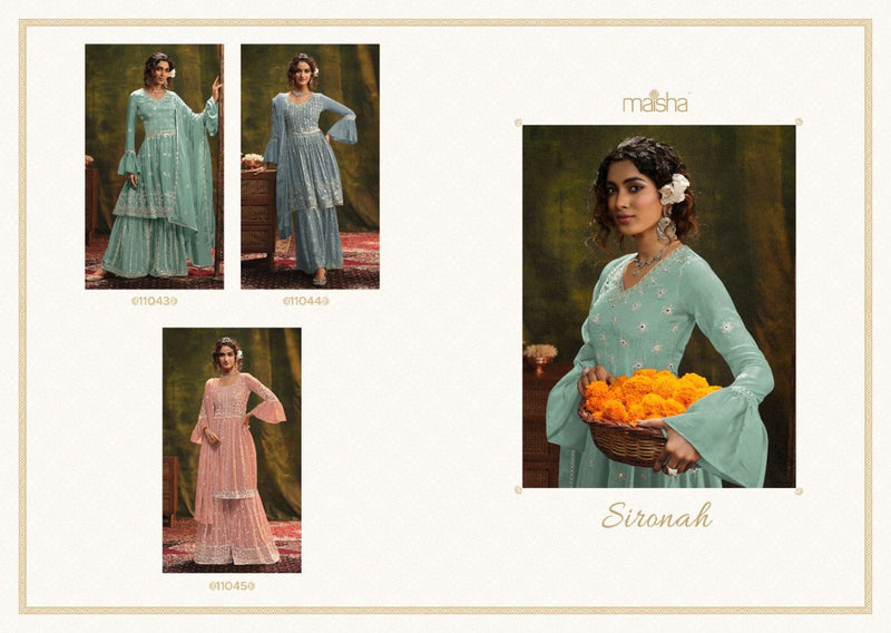 Maisha Sironah Chinon With Beautiful Heavy Embroidery Work Stylish Designer Casual Look Party Wear Salwar Kameez