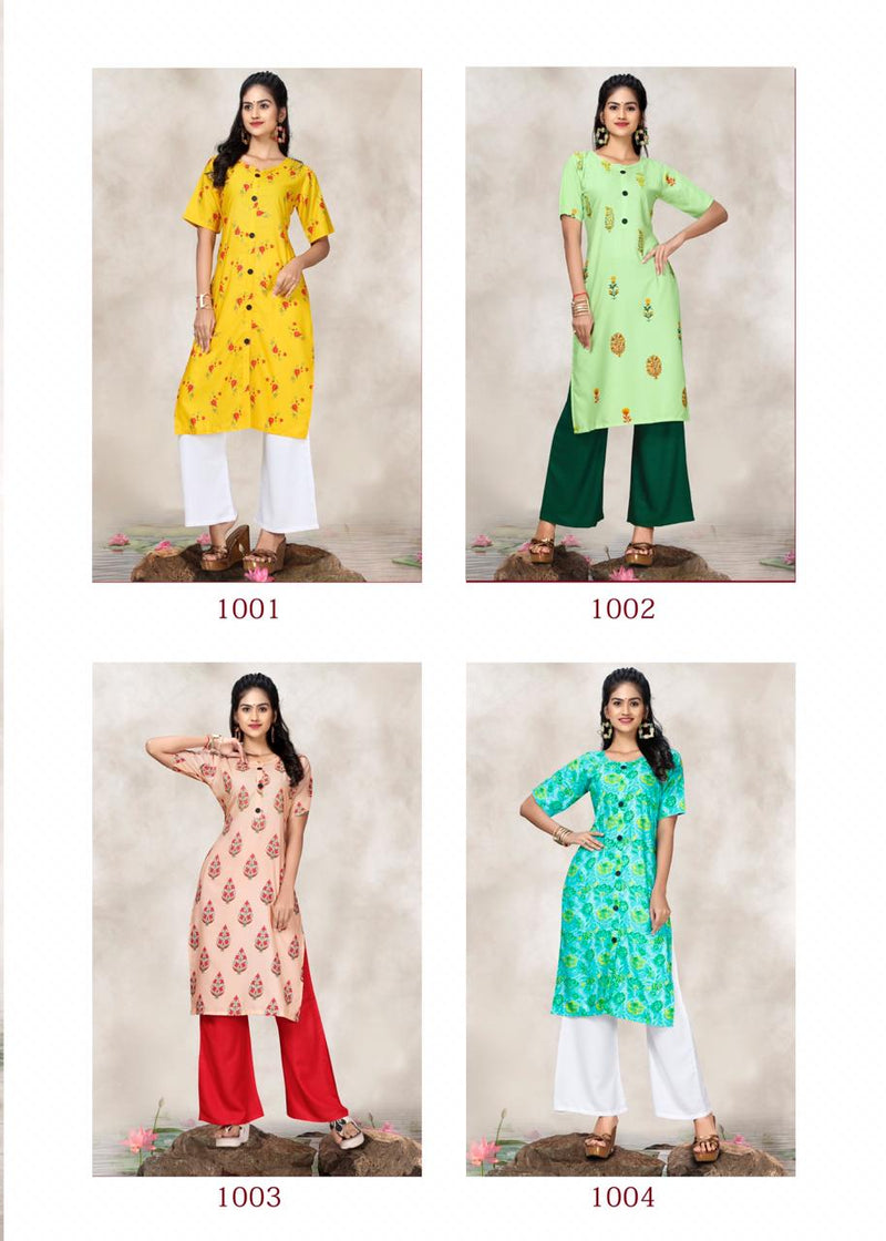 Jns Fashion Sitara Fabric With Digital Print Kurti In Rayon
