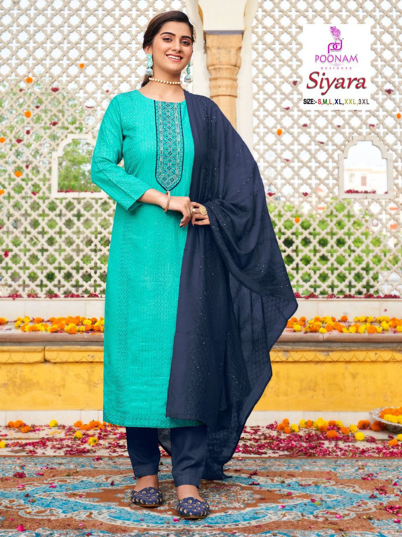 Poonam Designs Siyara Silk With Beautiful Embroidery Work Stylish Designer Festive Wear Fancy Kurti