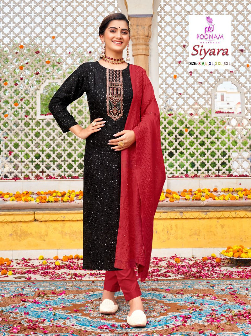Poonam Designs Siyara Silk With Beautiful Embroidery Work Stylish Designer Festive Wear Fancy Kurti