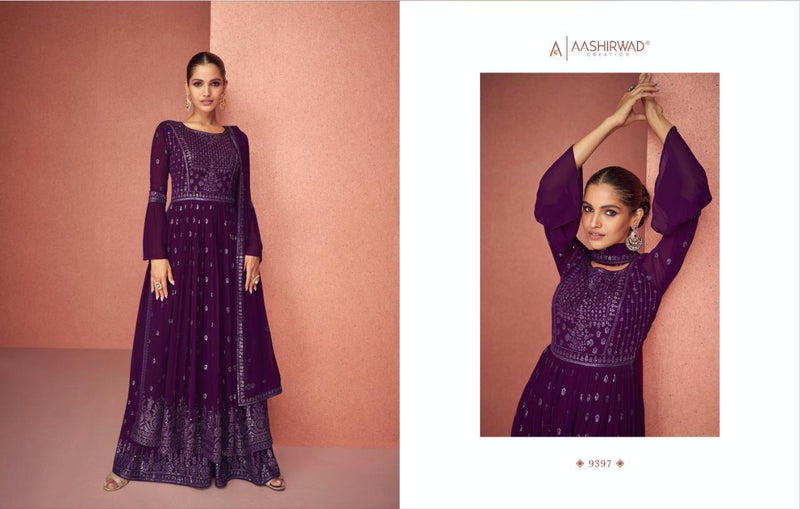 Aashirwad Creation Siyona Georgette With Heavy Embroidery Work Stylish Designer Beautiful Long Kurti