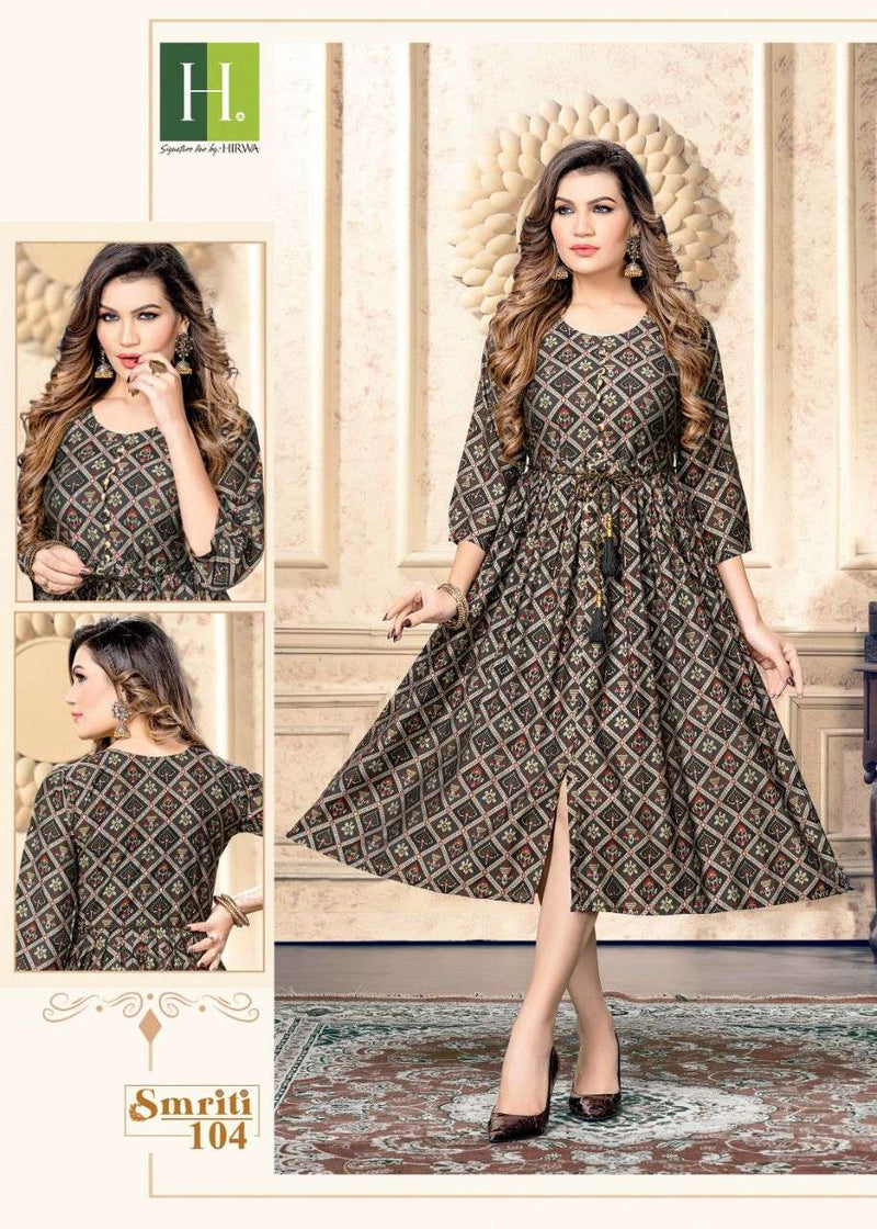 Hirwa Smriti Muslin With Beautiful Printed Work Stylish Designer Casual Look Short Kurti