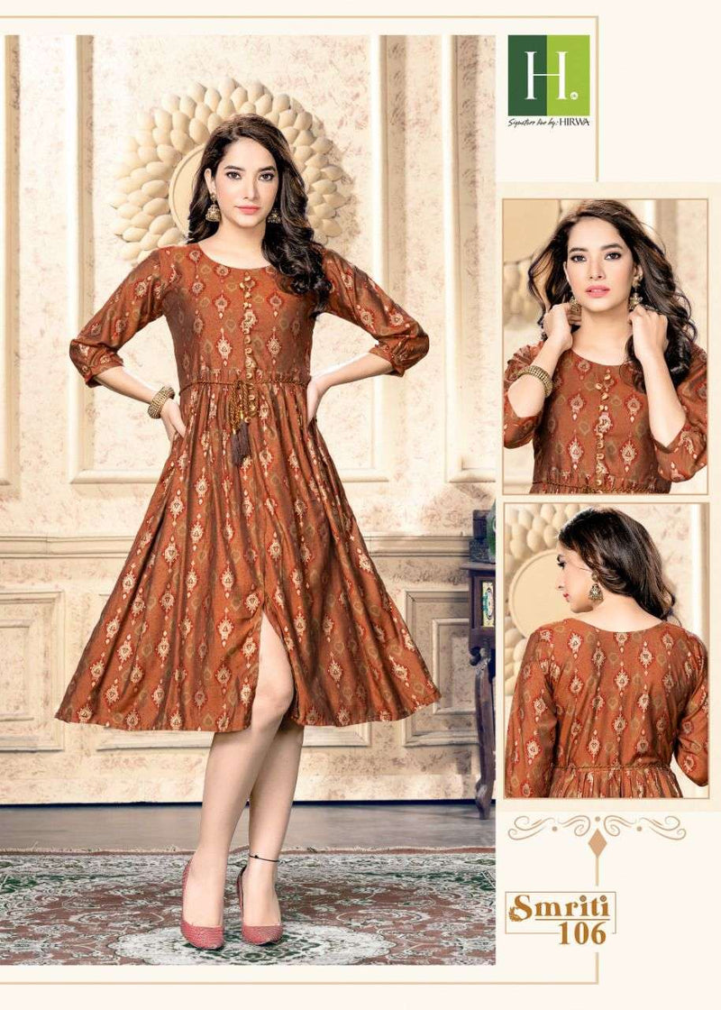 Hirwa Smriti Muslin With Beautiful Printed Work Stylish Designer Casual Look Short Kurti