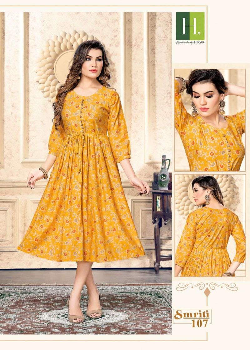 Hirwa Smriti Muslin With Beautiful Printed Work Stylish Designer Casual Look Short Kurti