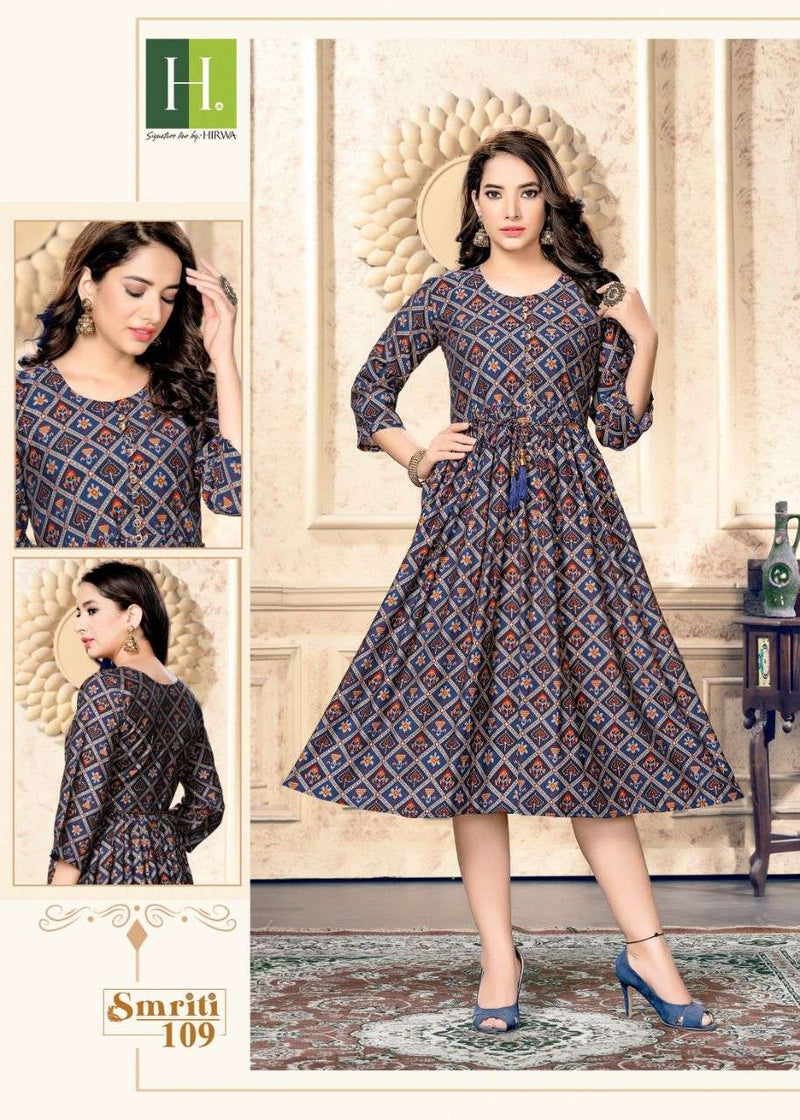 Hirwa Smriti Muslin With Beautiful Printed Work Stylish Designer Casual Look Short Kurti