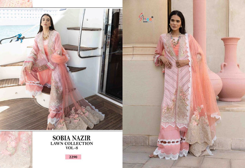 Shree Fabs Sobia Nazir Pure Cotton With Heavy Embroidery Work Stylish Designer Pakistani Party Wear Salwar Kameez