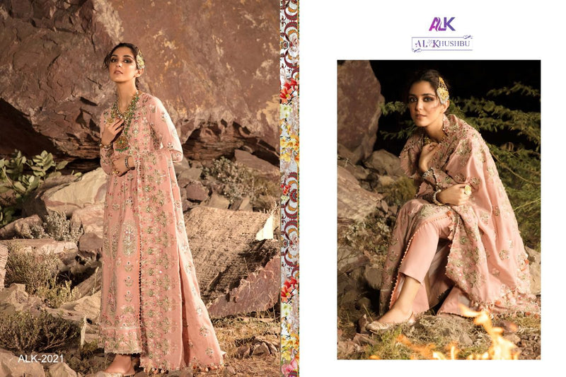 Al Khushbu Sobia Vol 1 Georgette Pakistani Style Party Wear Embroidered Salwar Suits