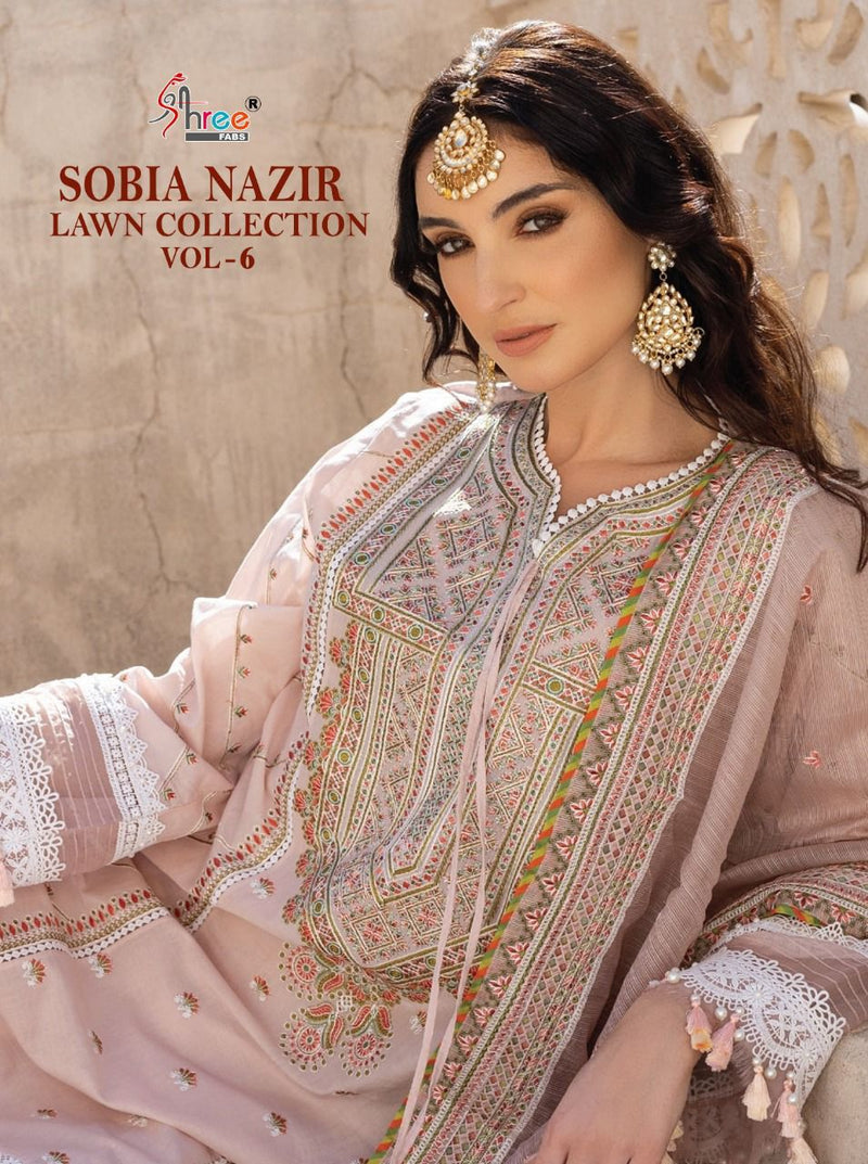 Shree Fabs Sobiya Nazir Lawn Collection Vol 6 Cotton Pakistani Style Party Wear Salwar Suits