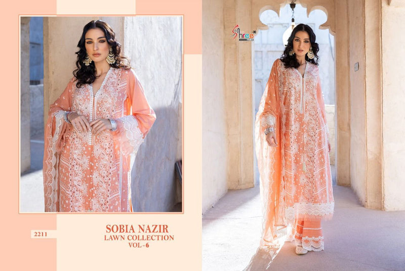 Shree Fabs Sobiya Nazir Lawn Collection Vol 6 Cotton Pakistani Style Party Wear Salwar Suits
