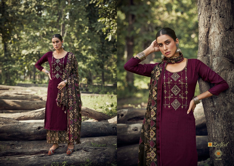 Zulfat Sohni Vol 3 Pashmina With Heavy Embroidery Work Stylish Designer Casual Wear Salwar Suit