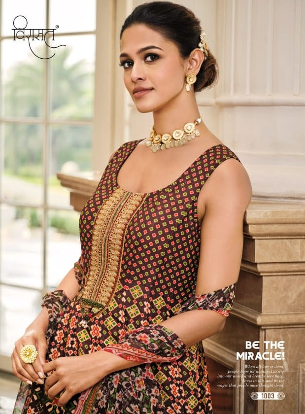 Virasat Soundhria 1003 Silk With Beautiful Patola Printed Work Stylish Designer Festive Wear Fancy Gown