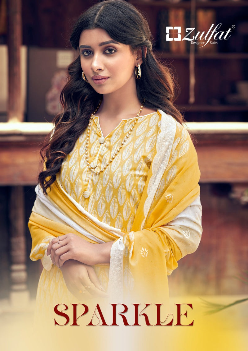 Zulfat Designer Suits Sparkle Cotton Printed Festive Wear Salwar Kameez