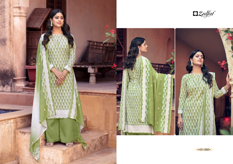 Zulfat Designer Suits Sparkle Cotton Printed Festive Wear Salwar Kameez