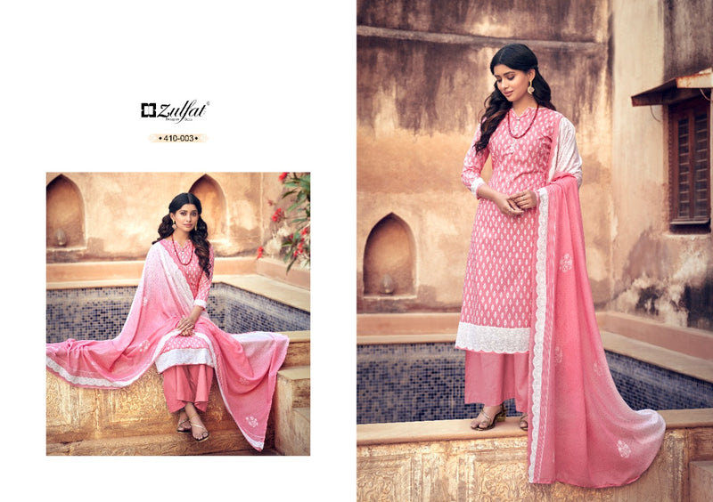 Zulfat Designer Suits Spring Cotton Fancy Printed Party Wear Salwar Suits