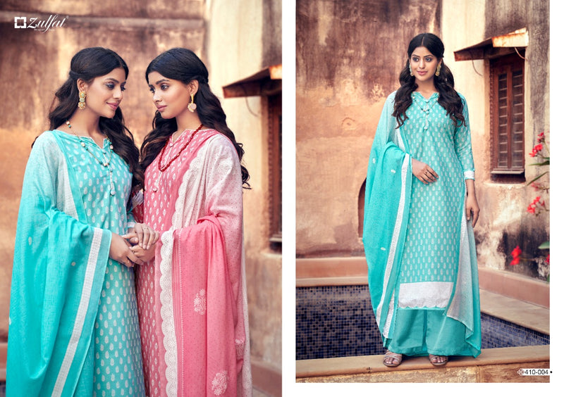 Zulfat Designer Suits Spring Cotton Fancy Printed Party Wear Salwar Suits