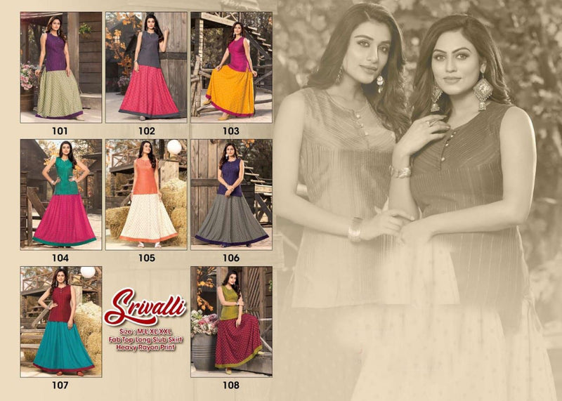 MF Srivalli Slub With Pintex Embroidery Party Wear Tops  With Fancy Skirts