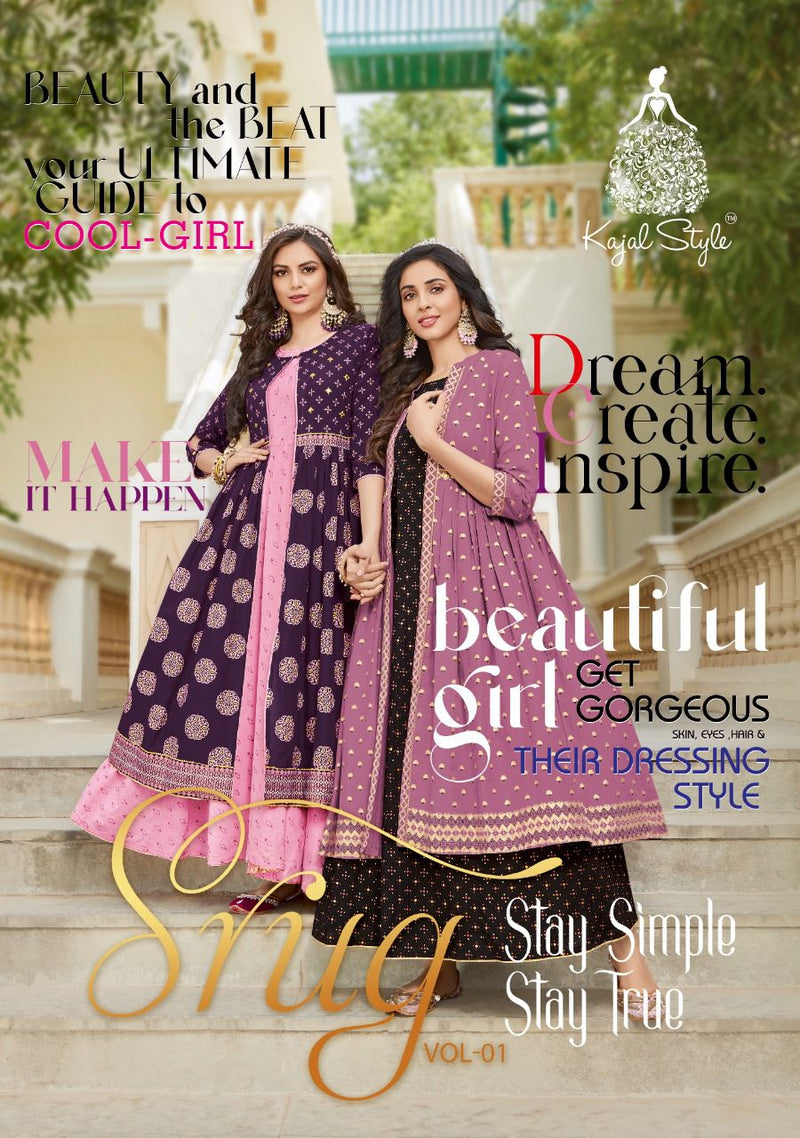 Kajal Style Shrug Vol 1 Cotton Printed Fancy Gown Style Party Wear Kurtis