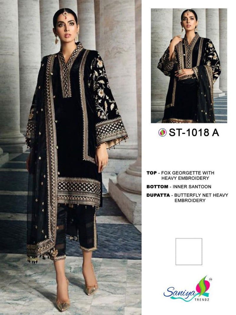 Saniya Trendz St 1018 Hit Colour Georgette Pakistani Salwar Suits
