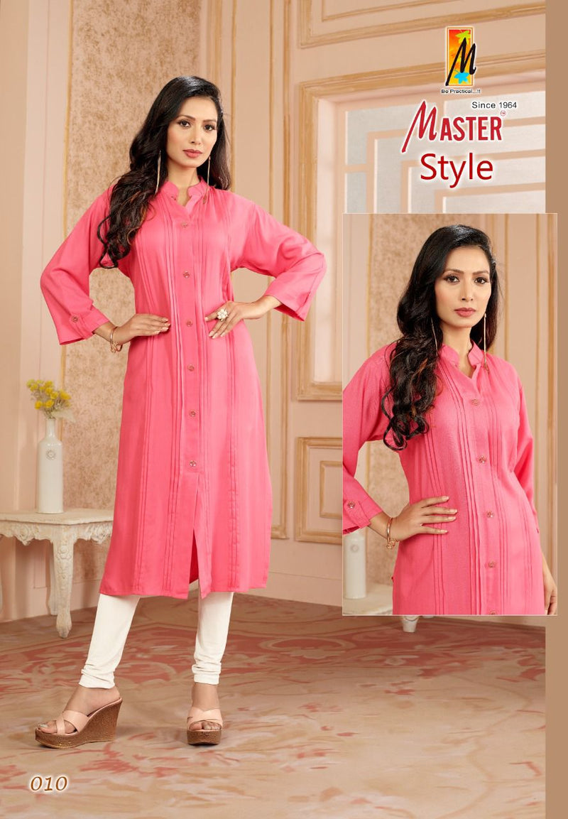 Master Style Rayon With Fancy Work Stylish Designer Casual Wear Attractive Look Kurti