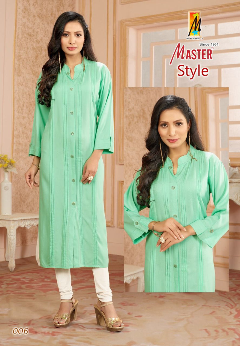 Master Style Rayon With Fancy Work Stylish Designer Casual Wear Attractive Look Kurti