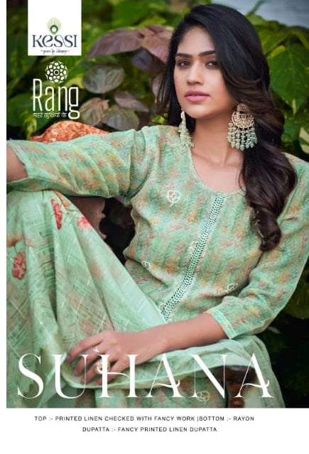 Rang Suhana Printed Linen Printed Dupata Fancy Printed Designer Partywear Salwar Kameez