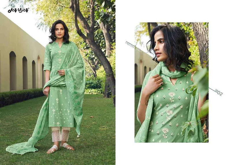 Jay Vijay Suhana Lawn Cotton With Khadi Printed Work Stylish Designer Casual Wear salwar Suit
